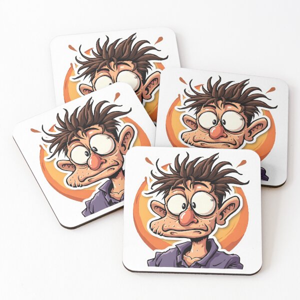 Item preview, Sticker Funny Cartoon Man – Exaggerated Surprise Expression Sticker designed and sold by SoftyDesigns.