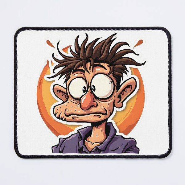 Item preview, Sticker Funny Cartoon Man – Exaggerated Surprise Expression Sticker designed and sold by SoftyDesigns.
