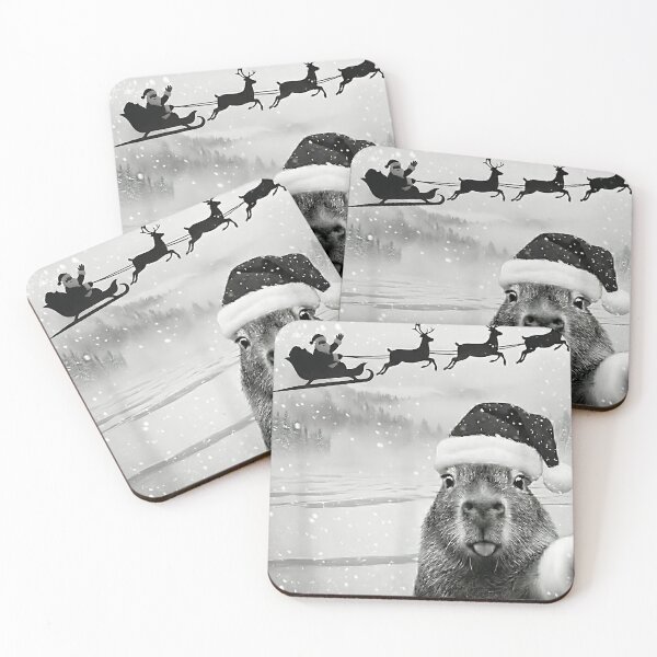 Item preview, Capybara Selfie with Santa Funny Christmas for Men Women Kids designed and sold by UniTeeCo.