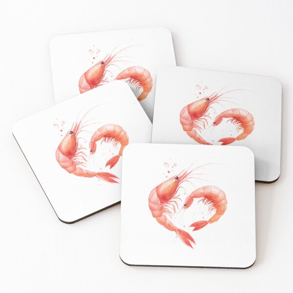 Item preview, Watercolor Shrimp Heart Romantic Illustration designed and sold by Verycutethings.