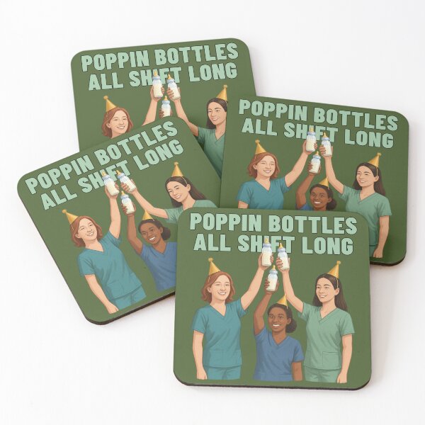 Item preview, Nurse Shift New Year Bottle Celebration Illustration designed and sold by I AM BRO.
