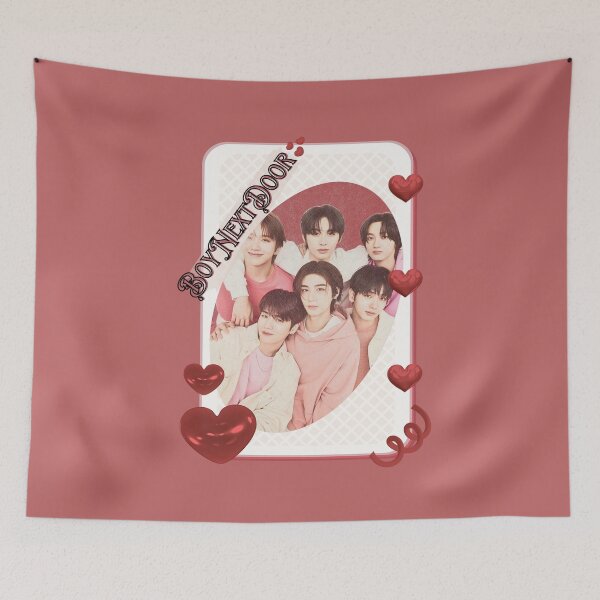Item preview, BoyNextDoor Kpop Boy group digital art korean pop art Red Aesthetic Collage Design designed and sold by AJUNICE STUDIO.