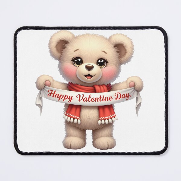 Item preview, Valentine Bear with Red Scarf – Fluffy Teddy Bear Illustration for Love Gifts, Romantic Stickers & Valentine Decor designed and sold by Ellen'Studio.