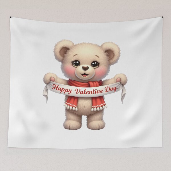Item preview, Valentine Bear with Red Scarf – Fluffy Teddy Bear Illustration for Love Gifts, Romantic Stickers & Valentine Decor designed and sold by Ellen'Studio.