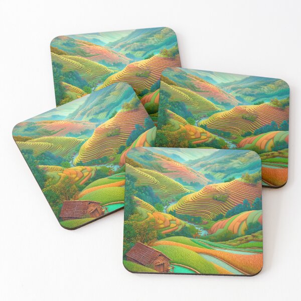 Item preview, Lush Rice Terraces Landscape designed and sold by PetsArt.