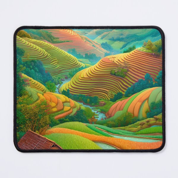 Item preview, Lush Rice Terraces Landscape designed and sold by PetsArt.