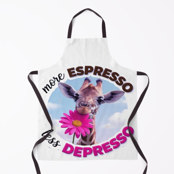 Item preview, Adorable Realistic Giraffe Sticker: More Espresso Less Depresso Motivational Design designed and sold by ARTCREATESHOP.