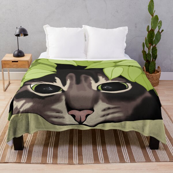 Item preview, Hidden cat in the bushes – Digital illustration with green eyes designed and sold by marlenamyr.