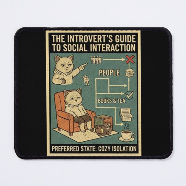 Item preview, Introvert's Guide to Social Interaction: Funny Cat Bookworm Vintage Chart T-Shirt Gift designed and sold by MonaRose_Art.