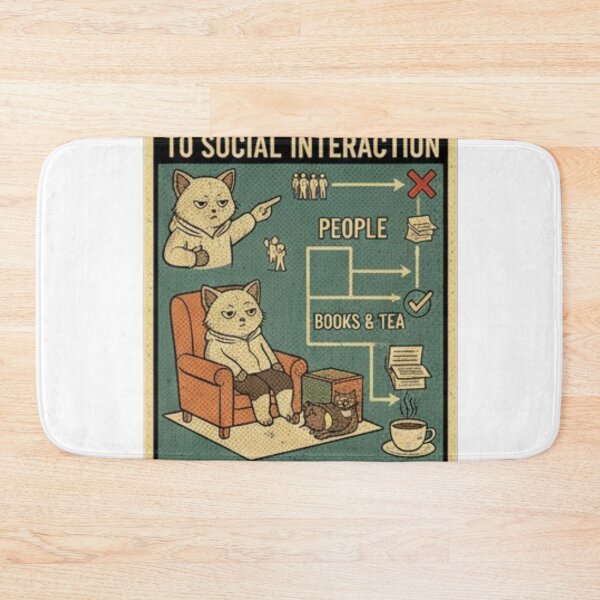 Item preview, Introvert's Guide to Social Interaction: Funny Cat Bookworm Vintage Chart T-Shirt Gift designed and sold by MonaRose_Art.