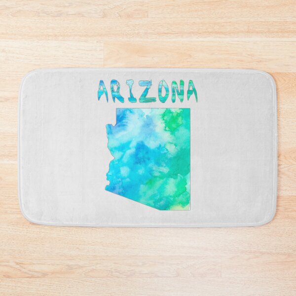 Item preview, Arizona Watercolor Wanderlust: Blue & Green State Outline Art designed and sold by mashmosh.