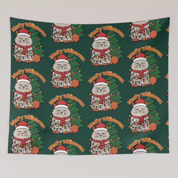 Item preview, Merry Whatever Funny Christmas Cat - Sarcastic Holiday designed and sold by kaszczyszko.