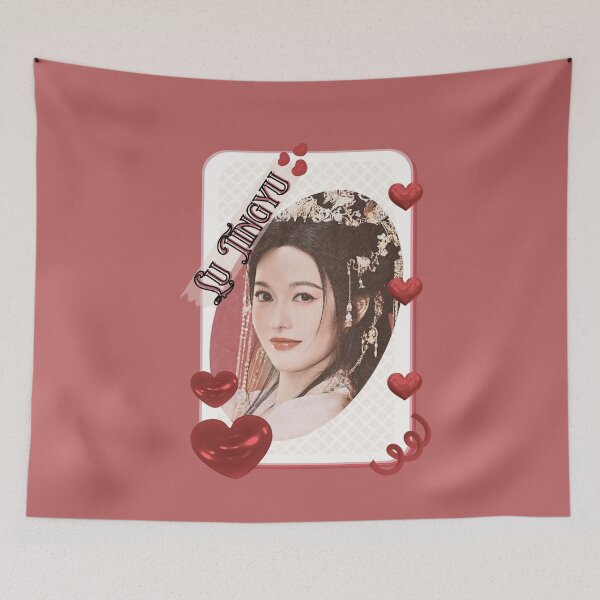 Item preview, Lu Tingyu (陆婷雨) Portrait Chinese Actress Art Chinese Celebrity Illustration portrait illustration Red Aesthetic Collage Design designed and sold by AJUNICE STUDIO.