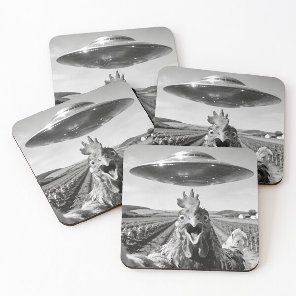 Item preview, Alien UFO Chicken Art Abduction SciFi Humor, Chicken Selfie Funny designed and sold by MasCorner.