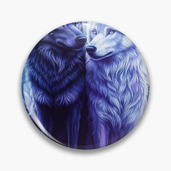 Item preview, Geri and Freki Wolves in a Blue Forest designed and sold by PetsArt.