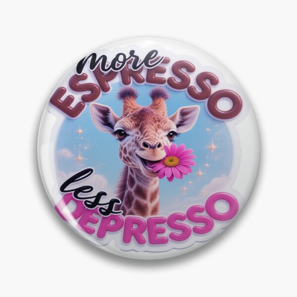 Item preview, Cute Baby Giraffe with Flower Vinyl Sticker - Espresso Depresso Pun Art designed and sold by ARTCREATESHOP.