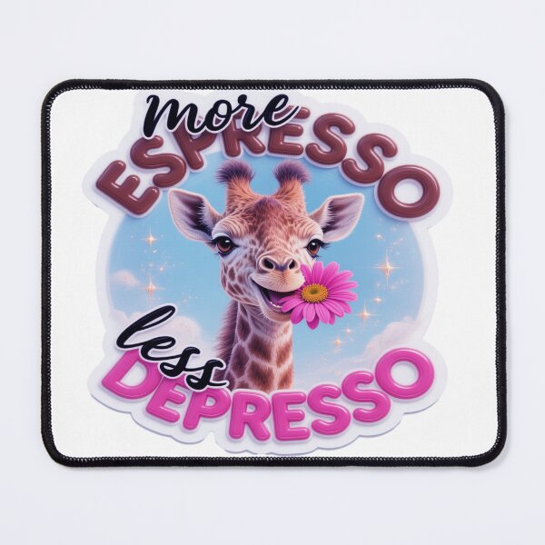 Item preview, Cute Baby Giraffe with Flower Vinyl Sticker - Espresso Depresso Pun Art designed and sold by ARTCREATESHOP.
