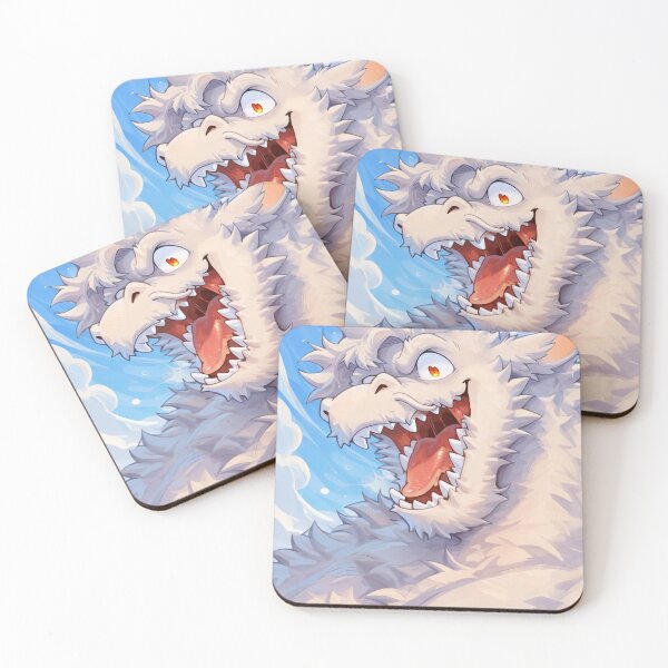 Item preview, Excited Fluffy White Dragon Laughing Face designed and sold by Finmm.