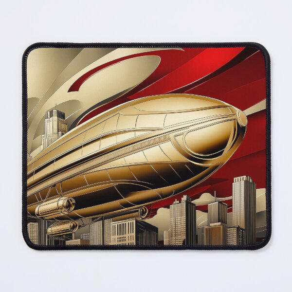 Item preview, Golden Zeppelin Over Cityscape designed and sold by PetsArt.