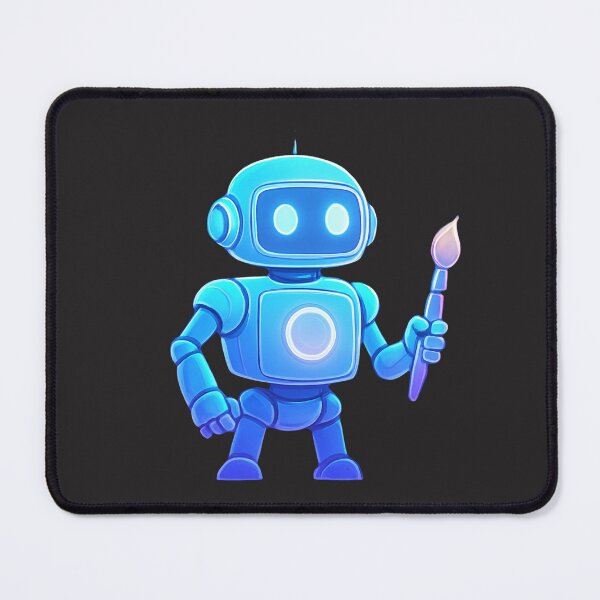 Item preview, Cute Blue Robot Artist – AI Robot Illustration Futuristic Character designed and sold by Snark & Spark.