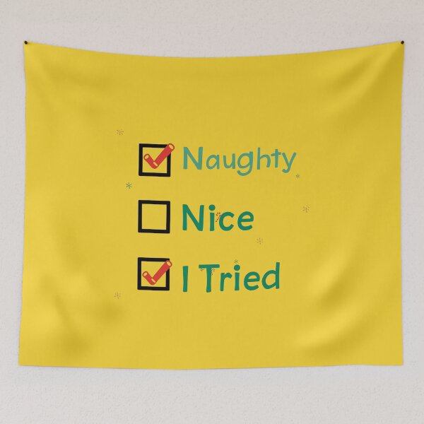 Item preview, Naughty Nice I Tried | Funny Christmas Checkbox Design designed and sold by EchopawCo.