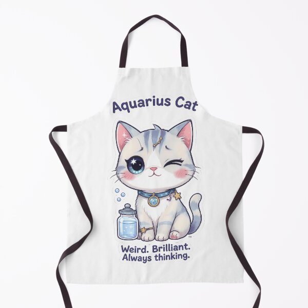 Item preview, Aquarius Cat – Unique & Dreamy Zodiac Chibi Cat Sticker designed and sold by Purr-Vibes.
