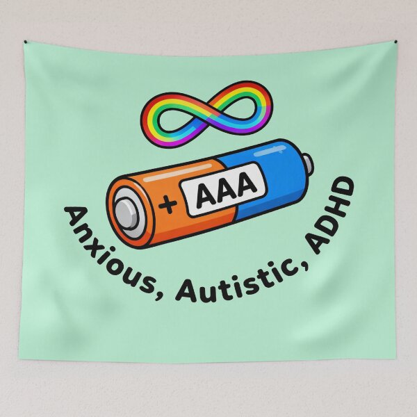 Item preview, AAA Battery - Anxious, Autistic, ADHD designed and sold by Vkinsify.
