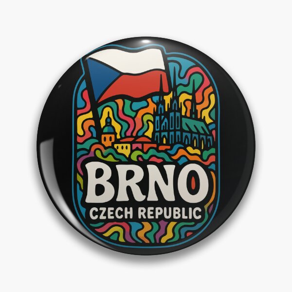 Item preview, Brno Czech Republic Flag Trippy Art Travel designed and sold by TomFrontierArt.