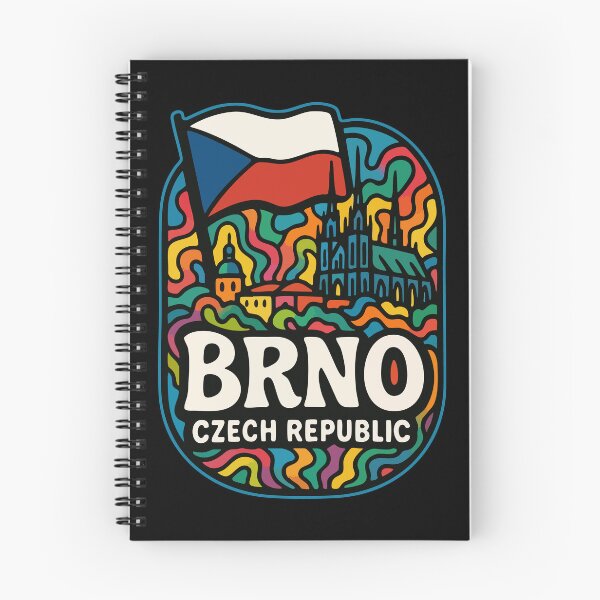 Item preview, Brno Czech Republic Flag Trippy Art Travel designed and sold by TomFrontierArt.