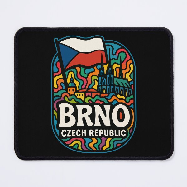 Item preview, Brno Czech Republic Flag Trippy Art Travel designed and sold by TomFrontierArt.