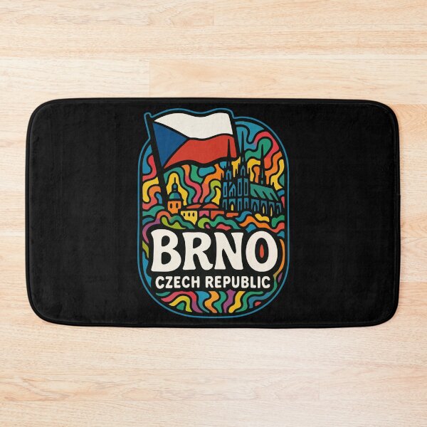 Item preview, Brno Czech Republic Flag Trippy Art Travel designed and sold by TomFrontierArt.