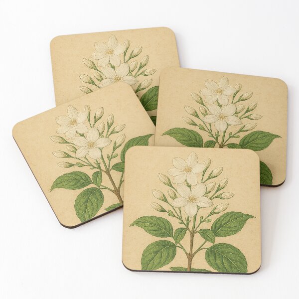 Item preview, Vintage Jasmine - Delicate Botanical Illustration Art Print designed and sold by Then & Now Flora.
