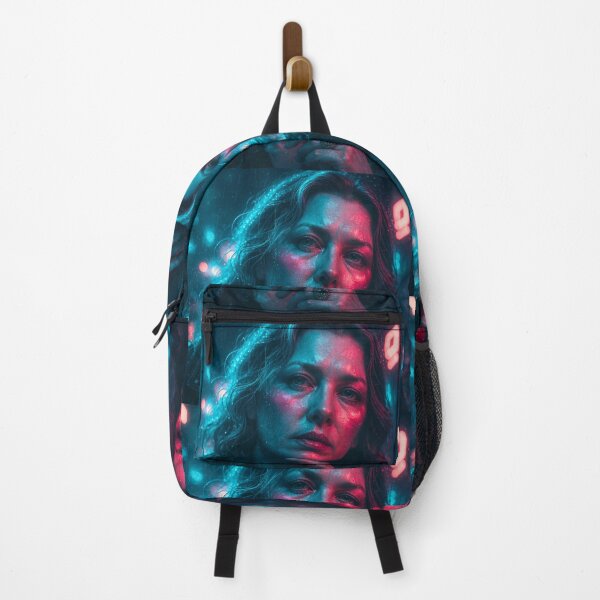 Item preview, Cyber Noir Portrait – Cinematic Neon Woman Art designed and sold by TatjanaMDesign.