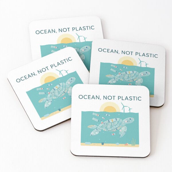 Item preview, Ocean Not Plastic Sticker – Minimalist Eco Turtle Design  Description: designed and sold by Mirkoniart.