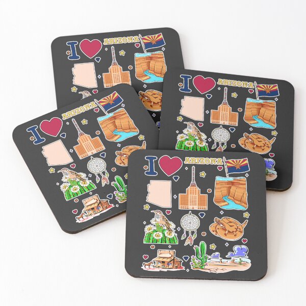 Item preview, Vibrant Arizona Icons Sticker Pack - Grand Canyon Desert Landscape and State Pride designed and sold by mashmosh.