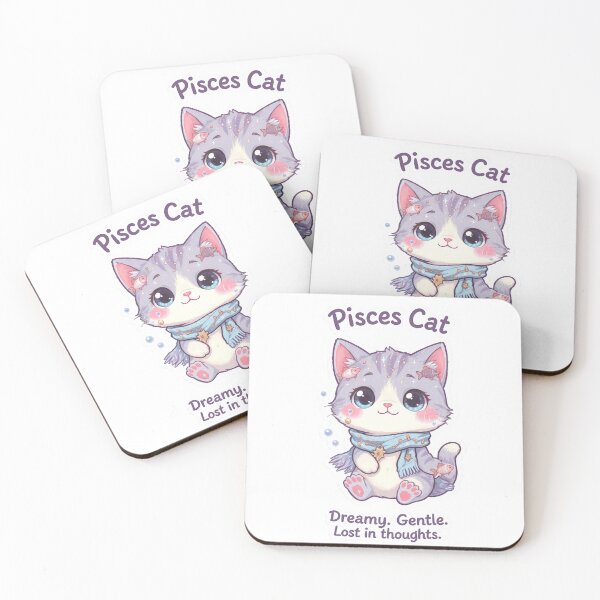 Item preview, Pisces Cat – Dreamy & Magical Zodiac Chibi Cat Sticker designed and sold by Purr-Vibes.