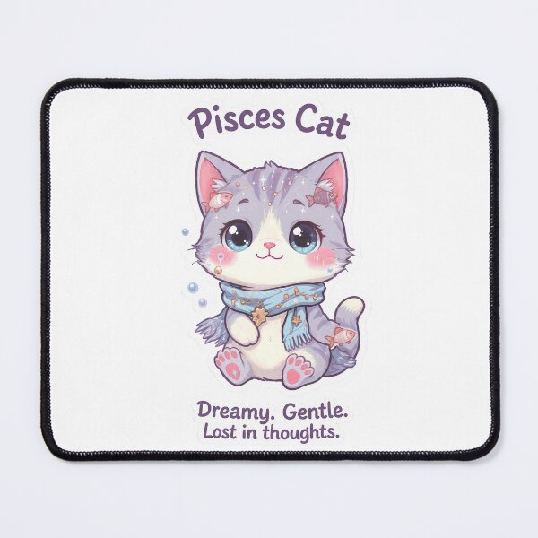 Item preview, Pisces Cat – Dreamy & Magical Zodiac Chibi Cat Sticker designed and sold by Purr-Vibes.