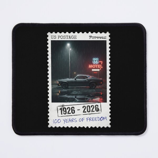 Item preview, Route 66 Centennial Postage Stamp - Rainy Night Motel Muscle Car designed and sold by G350.