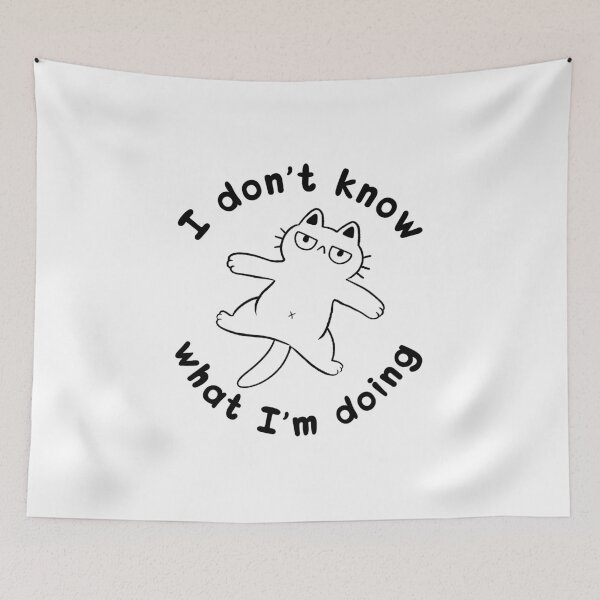 Item preview, I Don't Know What I'm Doing White Cat by Tobe Fonseca designed and sold by Tobe Fonseca®.