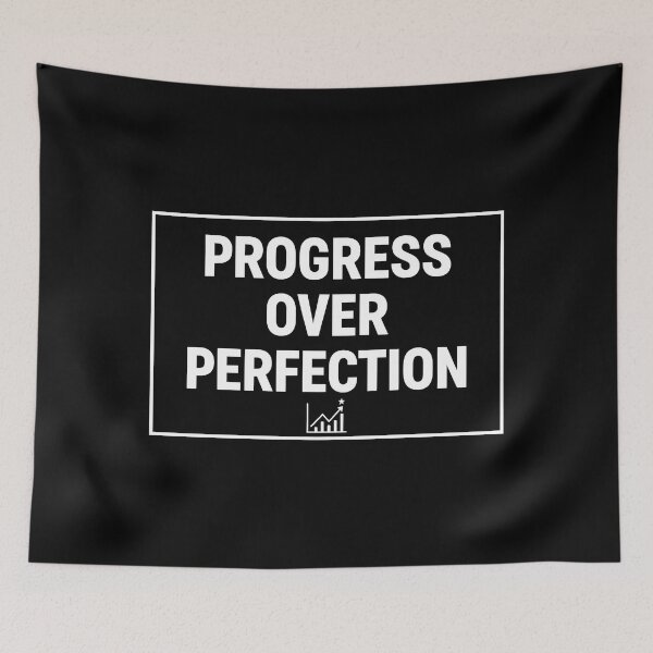 Item preview, "PROGRESS OVER PERFECTION". designed and sold by Silent Watch Threads..