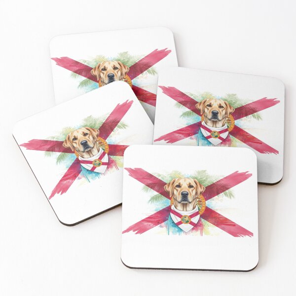 Item preview, Watercolor Labrador Retriever with Florida Bandana designed and sold by josiasalves65.