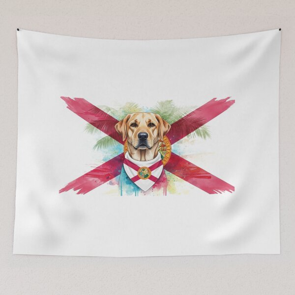 Item preview, Watercolor Labrador Retriever with Florida Bandana designed and sold by josiasalves65.