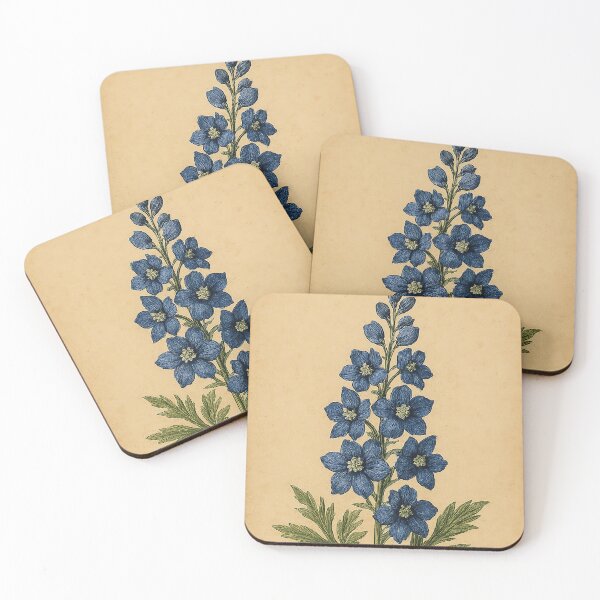 Item preview, Vintage Blue Larkspur - Botanical Illustration Art Print designed and sold by Then & Now Flora.