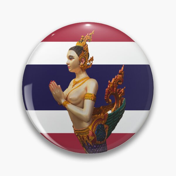 Item preview, Kinnaree on Thai Flag Round designed and sold by Linklandiya.