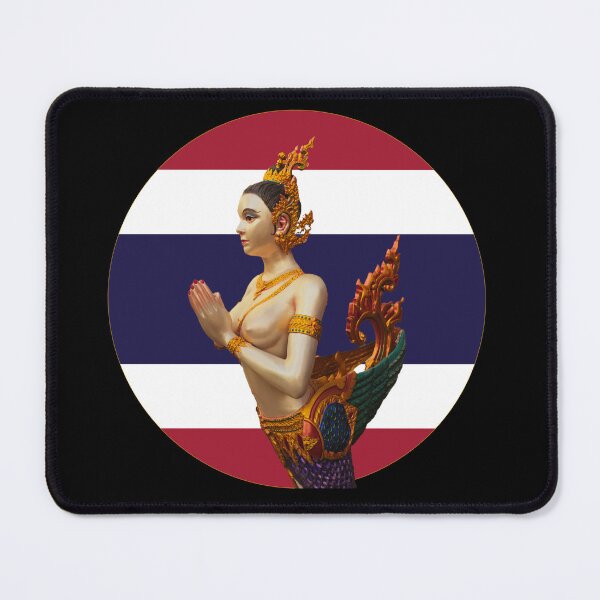 Item preview, Kinnaree on Thai Flag Round designed and sold by Linklandiya.