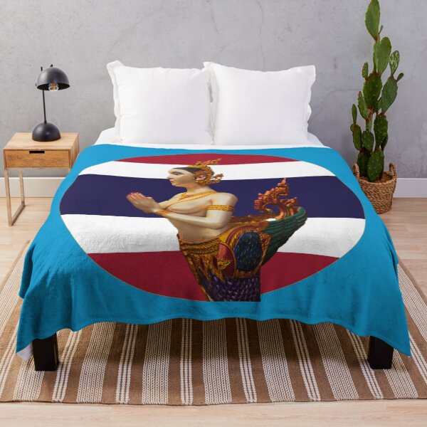 Item preview, Kinnaree on Thai Flag Round designed and sold by Linklandiya.