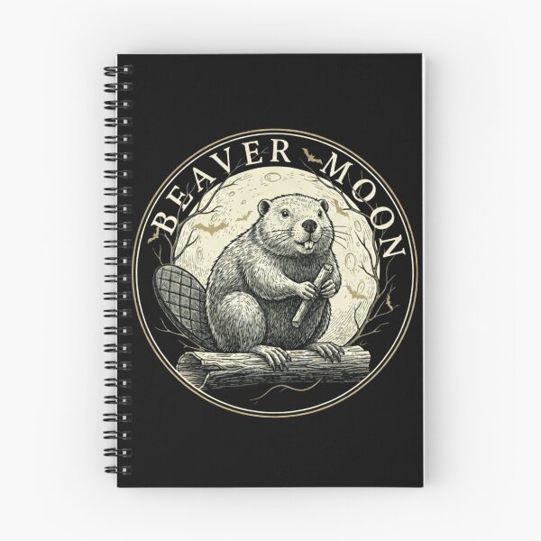Item preview, Beaver Moon Nature Sticker Wildlife Moon Phase Art designed and sold by ArcanePrintsxo.