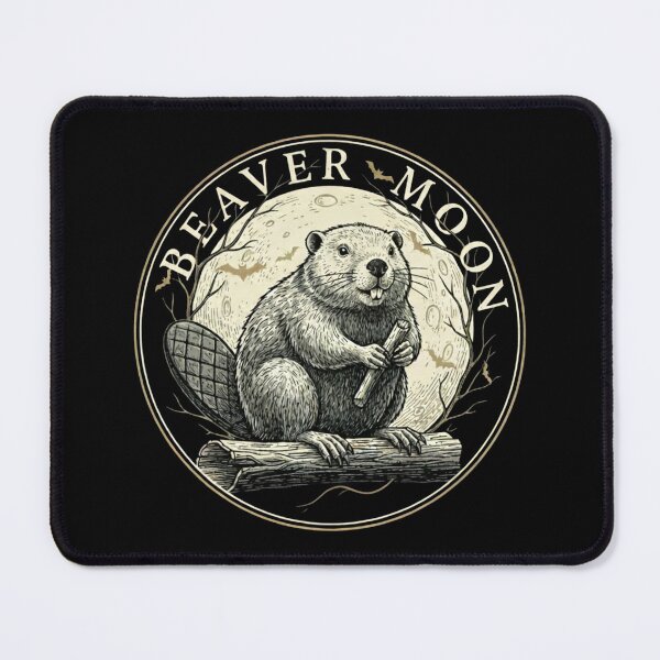Item preview, Beaver Moon Nature Sticker Wildlife Moon Phase Art designed and sold by ArcanePrintsxo.