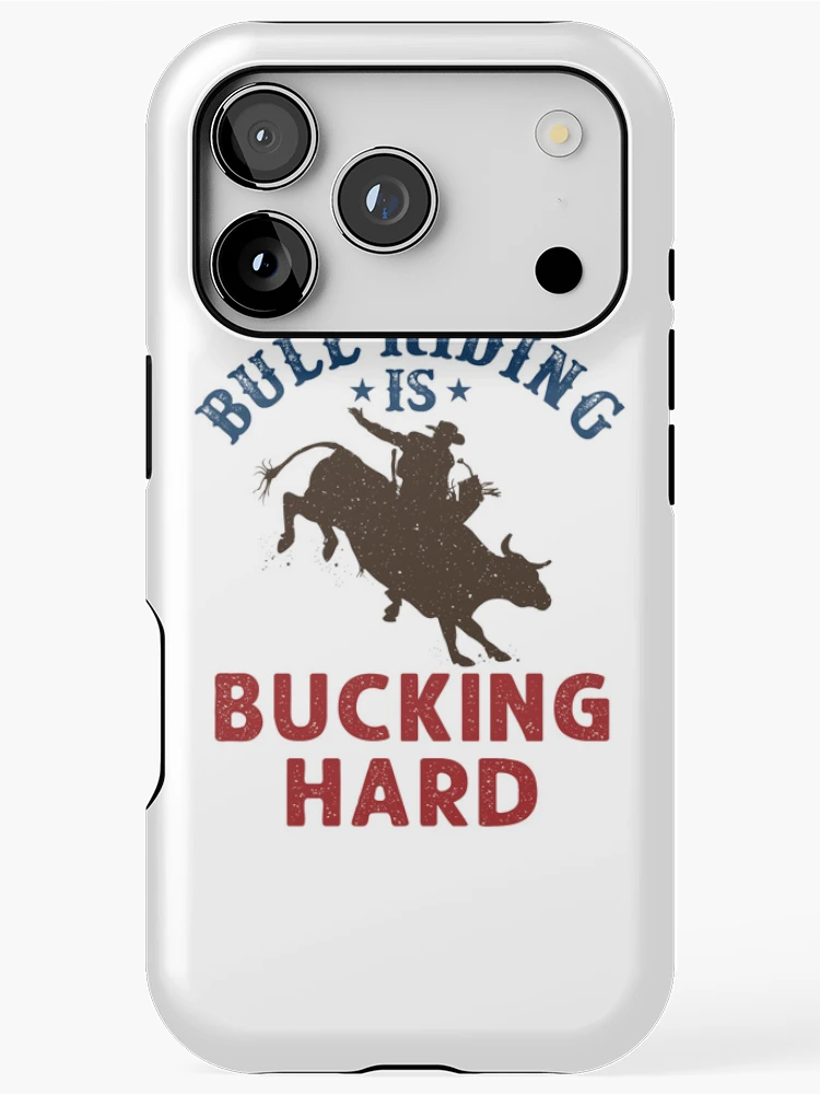 Thumbnail 1 of 4, iPhone Case, Bull Riding is Bucking Hard Cowboy Rodeo Rider designed and sold by jaygo.