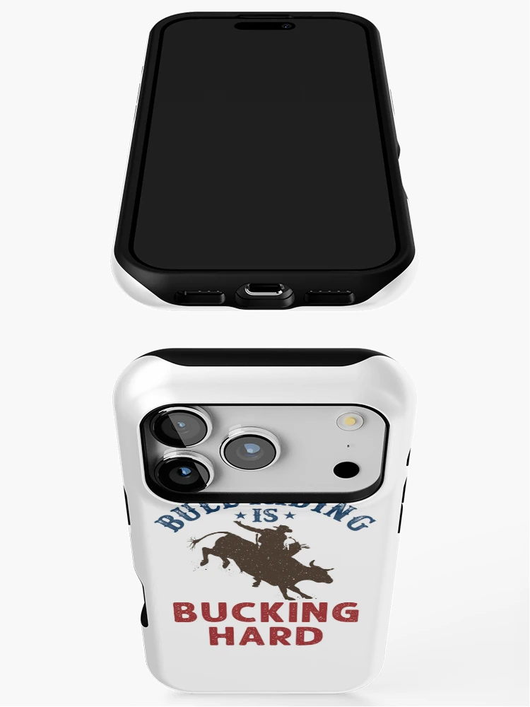 Thumbnail 3 of 4, iPhone Case, Bull Riding is Bucking Hard Cowboy Rodeo Rider designed and sold by jaygo.